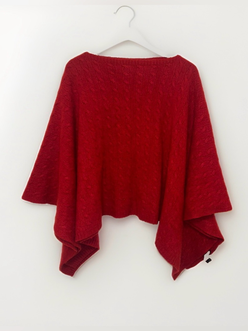 Ralph Lauren cashmere vintage cable knit holiday poncho size M/L